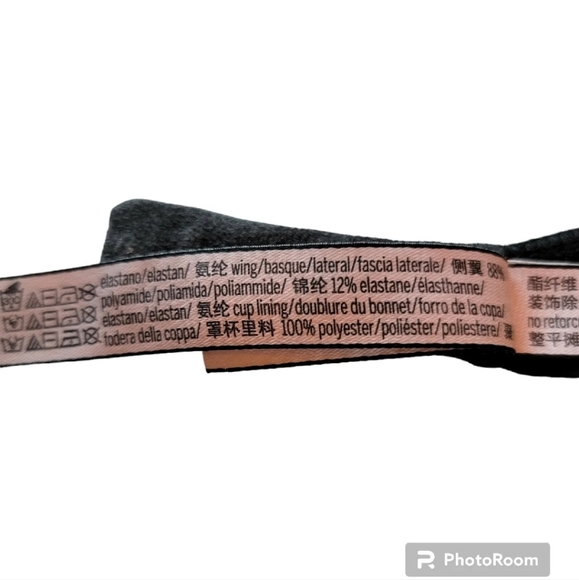 Victoria's Secret Lined Demi Lace Floral Black Size 32D Padded Adjustable Straps - Picture 9 of 10